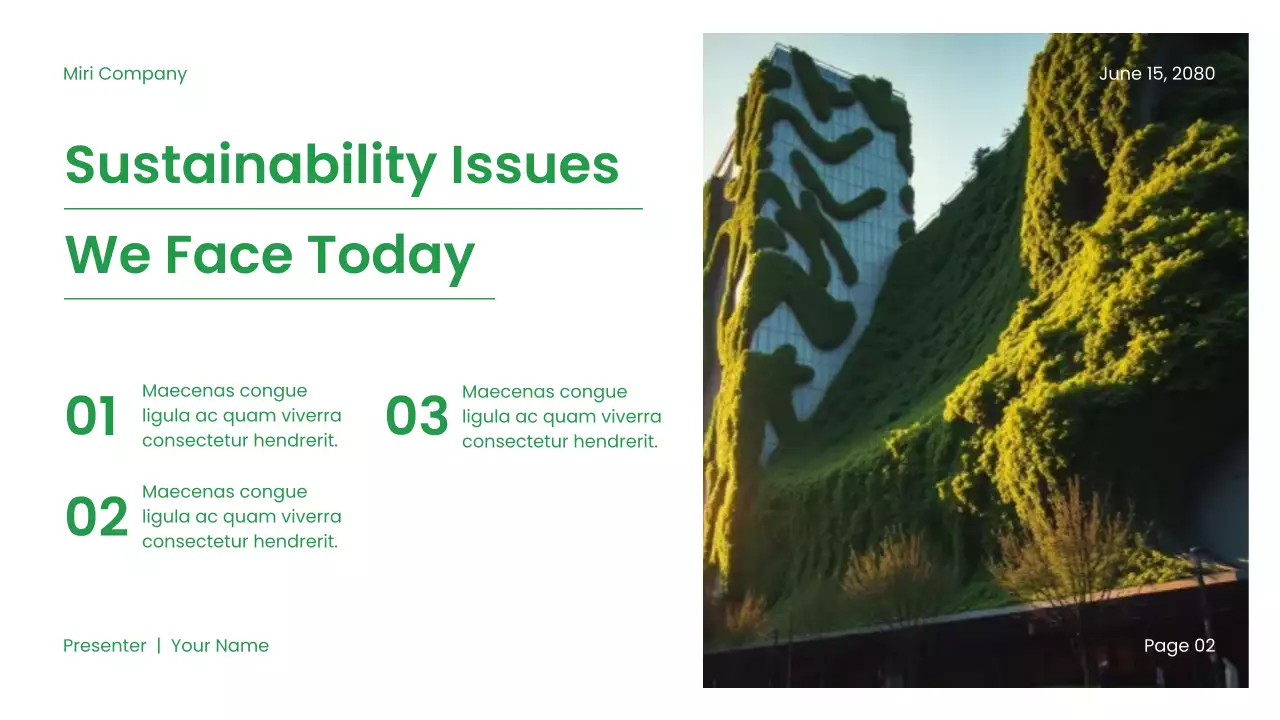 Green Modern Sustainability Presentation