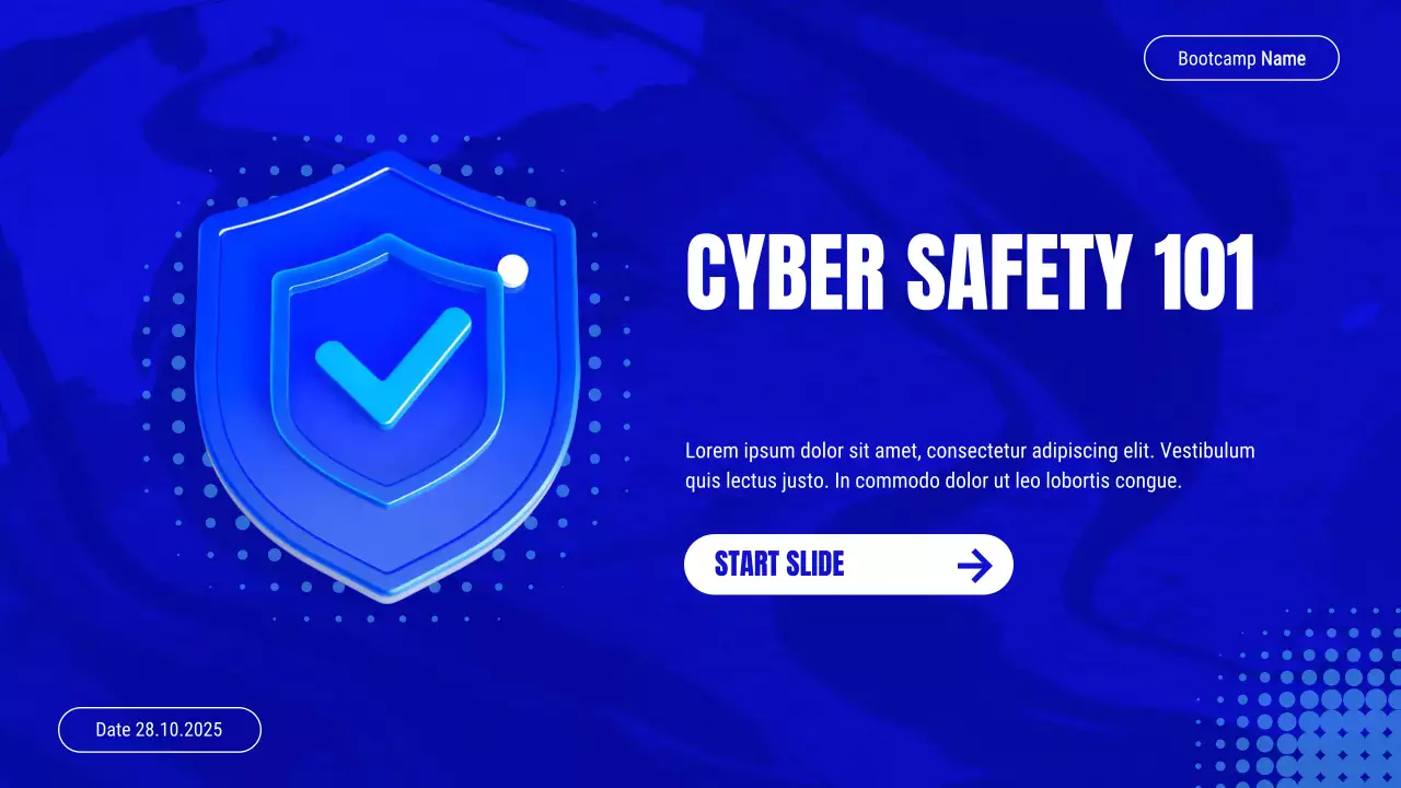 Blue Modern Cyber Safety Course Invitation Presentation