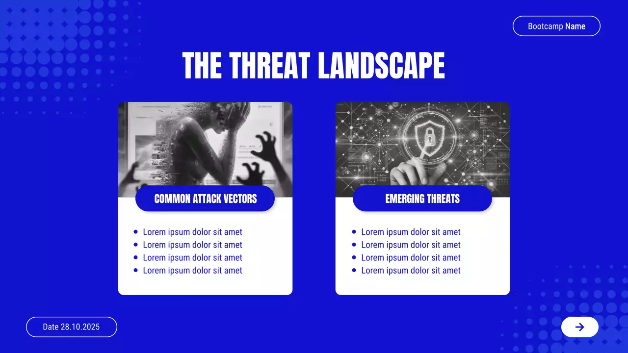 Lời mời tham dự Khóa học An toàn mạng hiện đại màu xanh lam