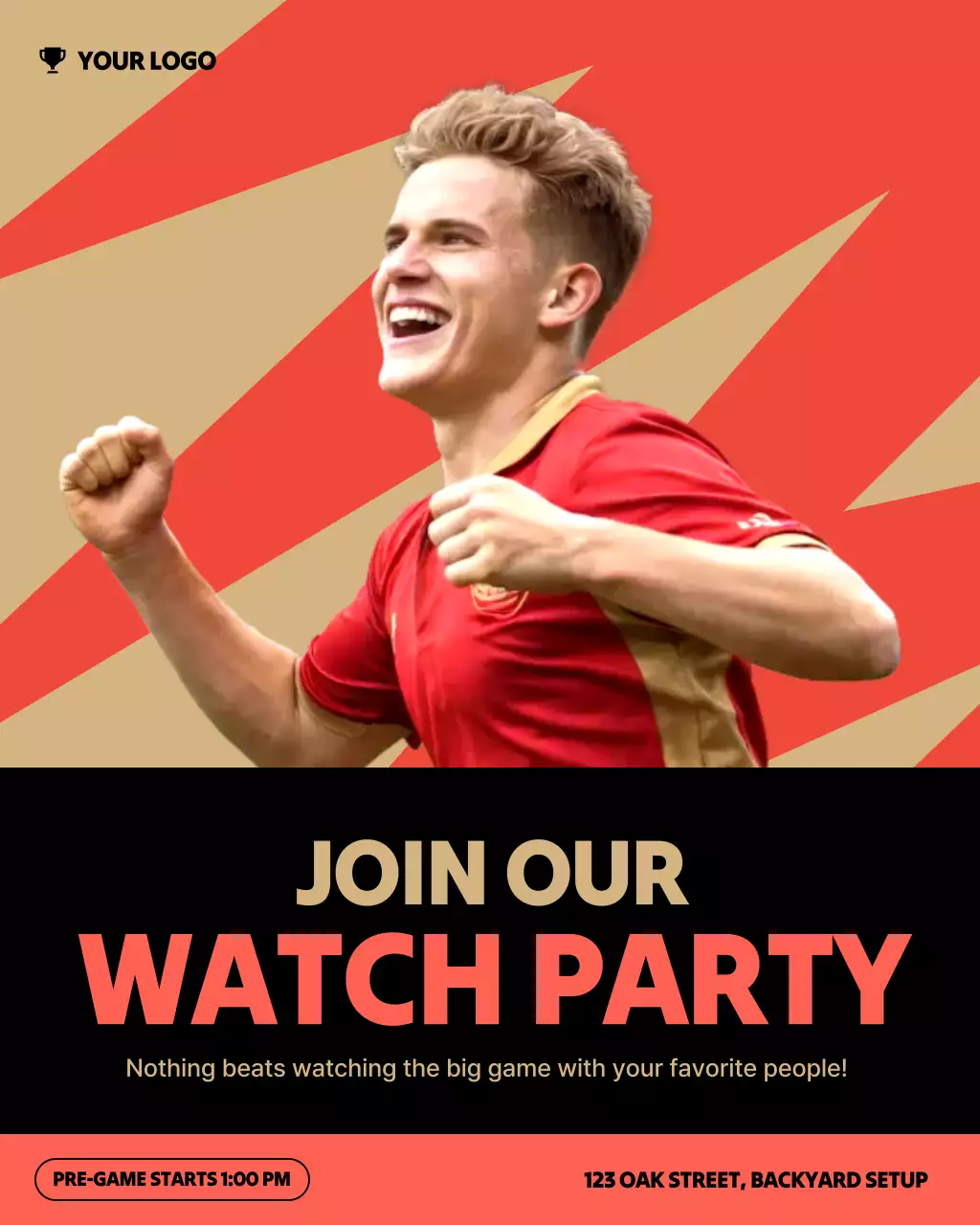 Red Modern Sports Event Invitation Instagram Post