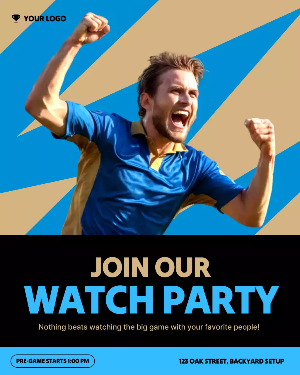 Blue Bold Sports Invitation Instagram Post