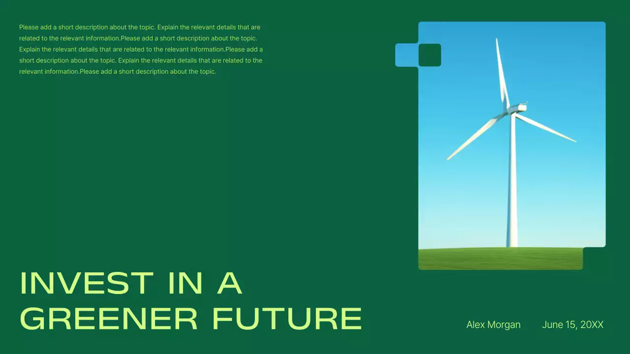 Green Modern Renewable Investment Promotion Presentation
