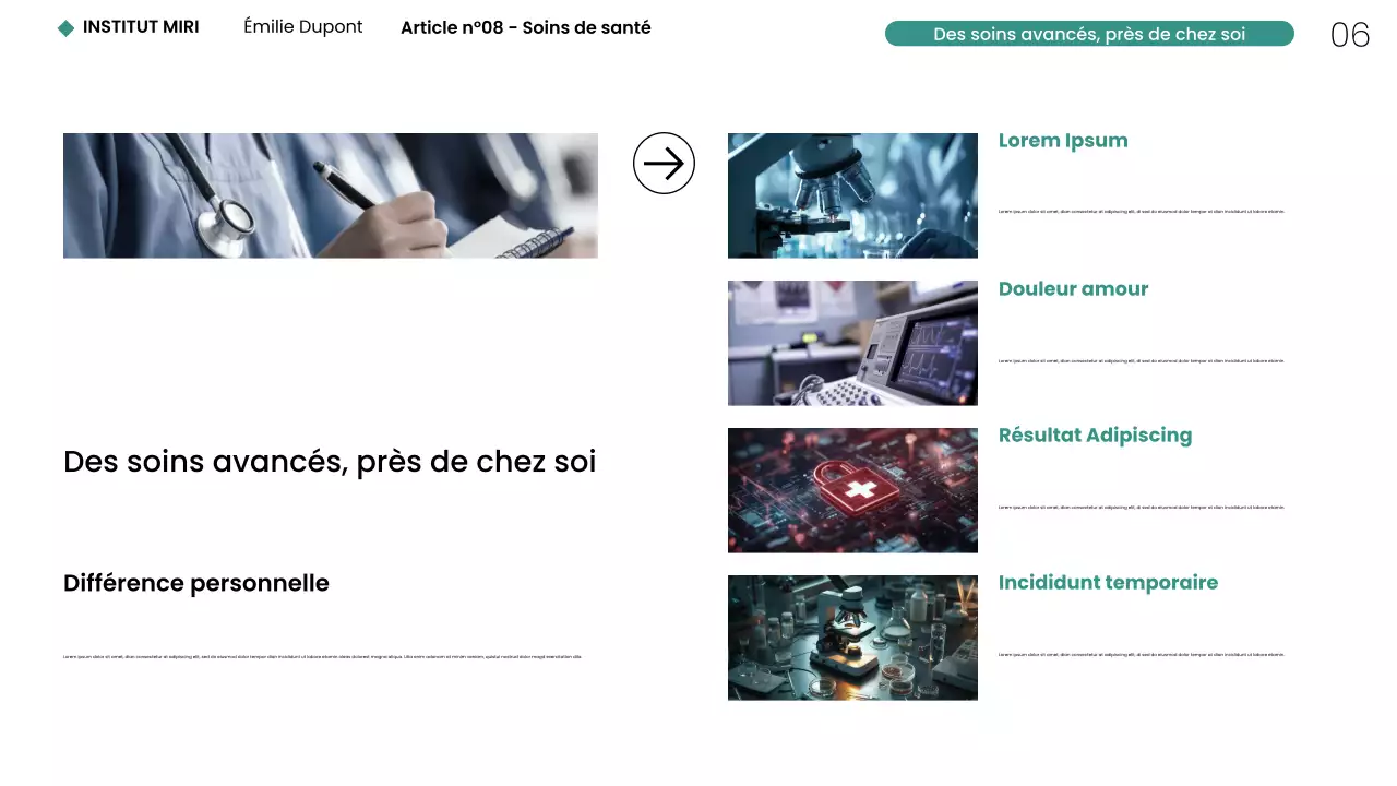 Présentation Web minimaliste et moderne sur les soins de santé à New York