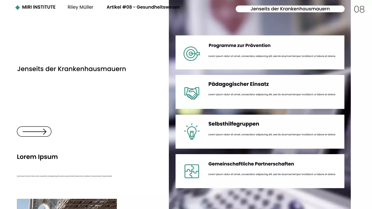 Moderne minimalistische Gesundheitswesen NYC Webpräsentation