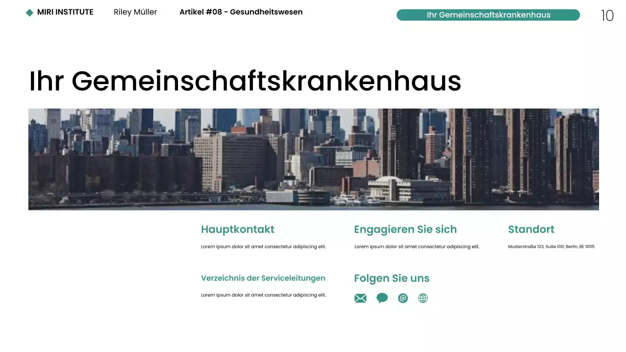 Moderne minimalistische Gesundheitswesen NYC Webpräsentation