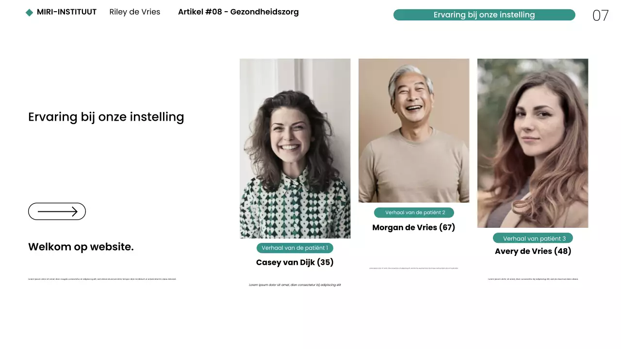 Moderne minimalistische gezondheidszorg NYC webpresentatie
