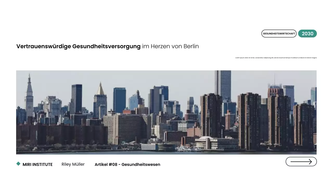 Moderne minimalistische Gesundheitswesen NYC Webpräsentation