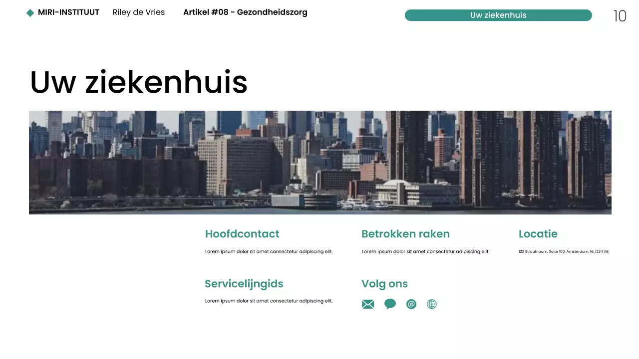 Moderne minimalistische gezondheidszorg NYC webpresentatie