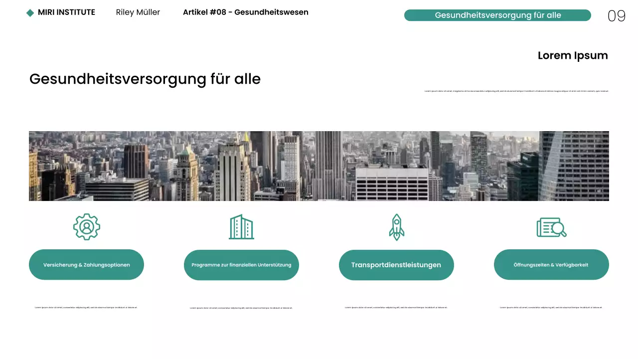 Moderne minimalistische Gesundheitswesen NYC Webpräsentation