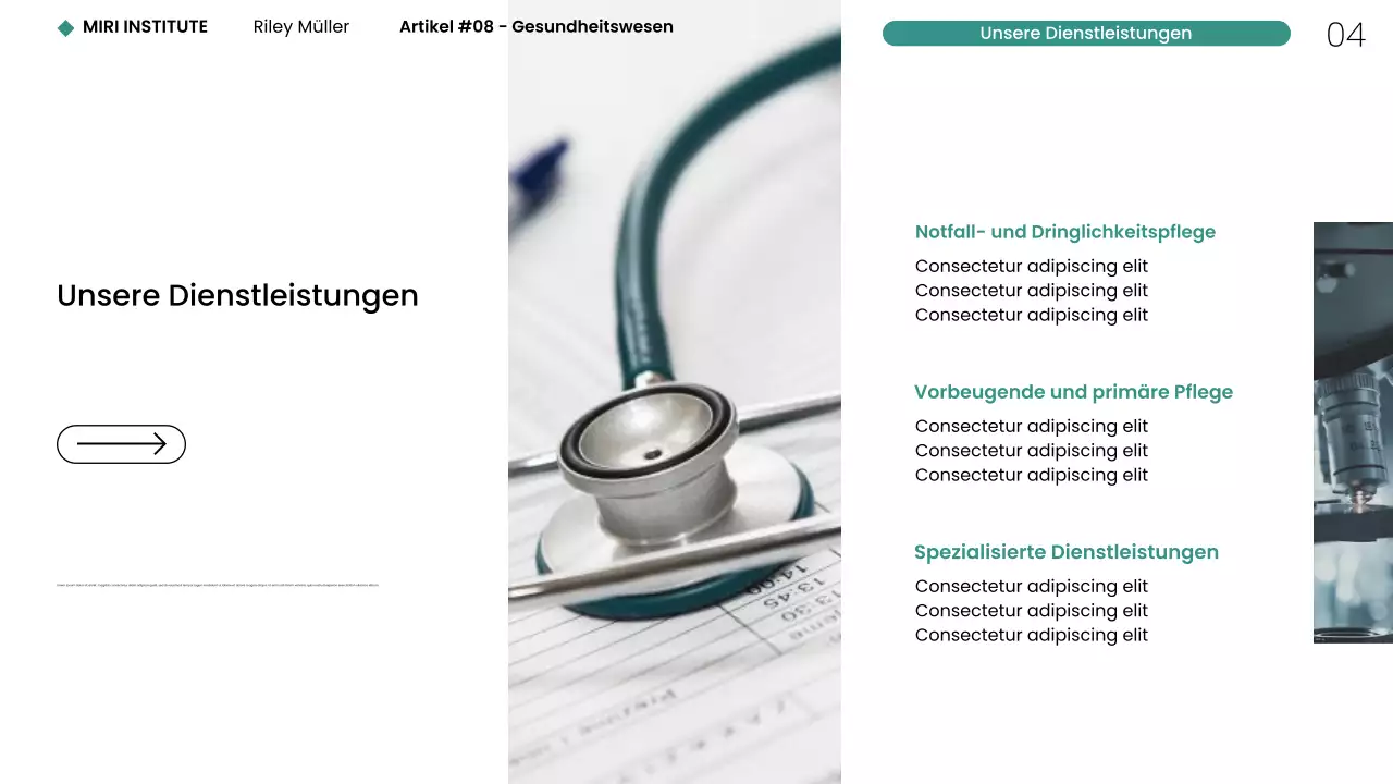 Moderne minimalistische Gesundheitswesen NYC Webpräsentation