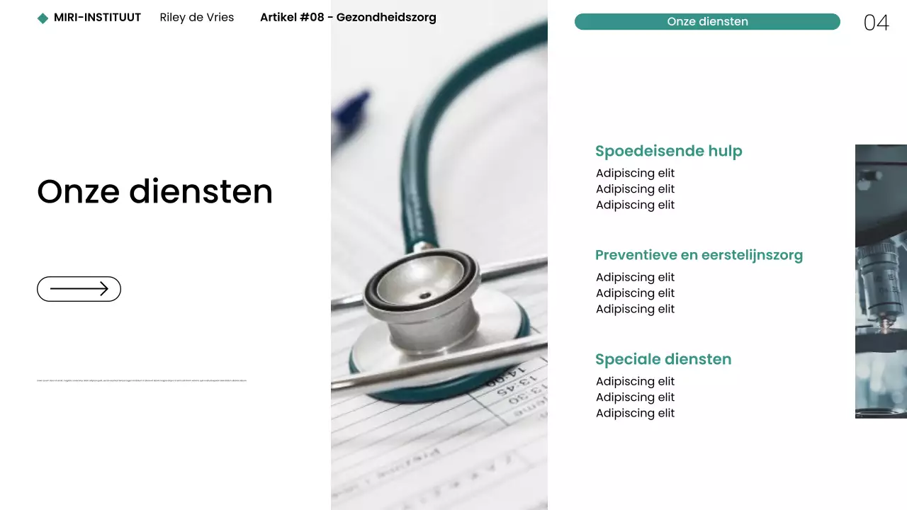 Moderne minimalistische gezondheidszorg NYC webpresentatie