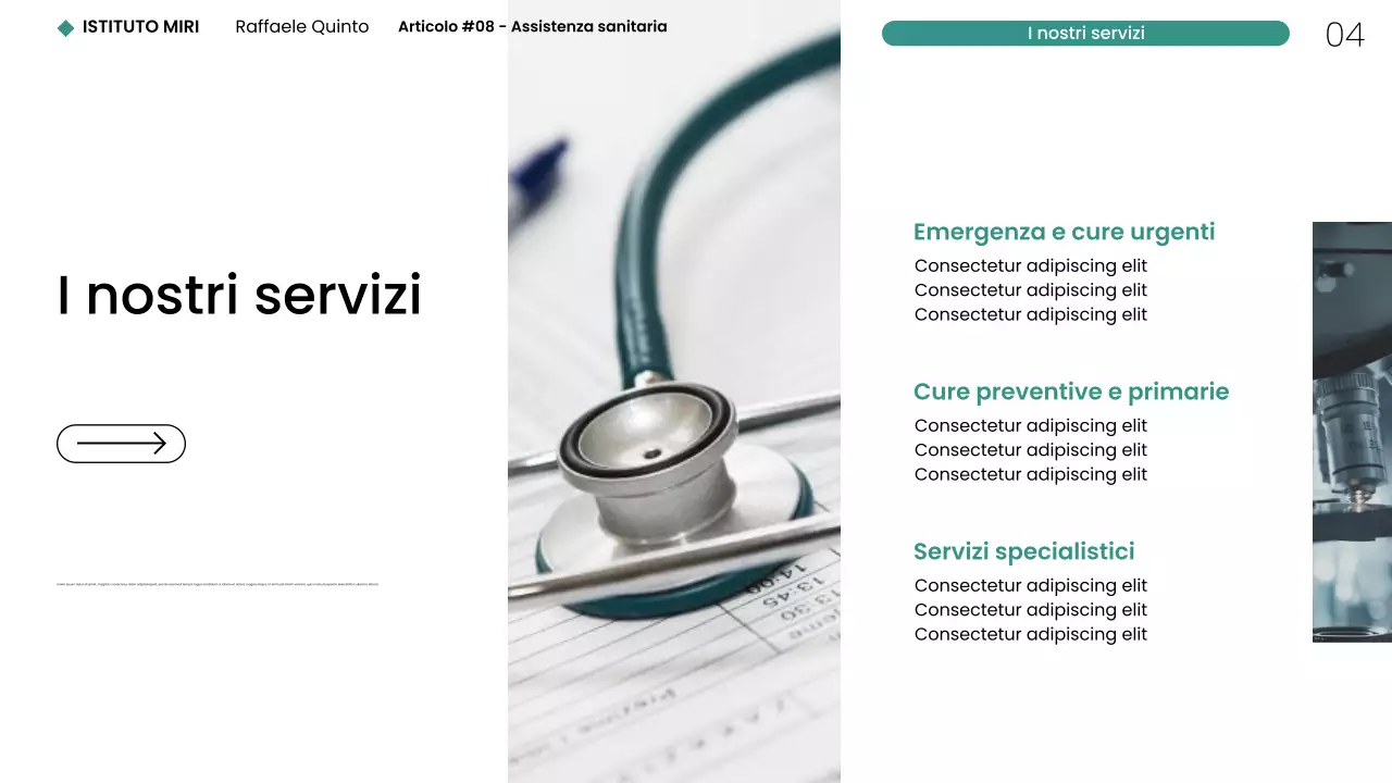 Presentazione web moderna e minimalista del settore sanitario di New York