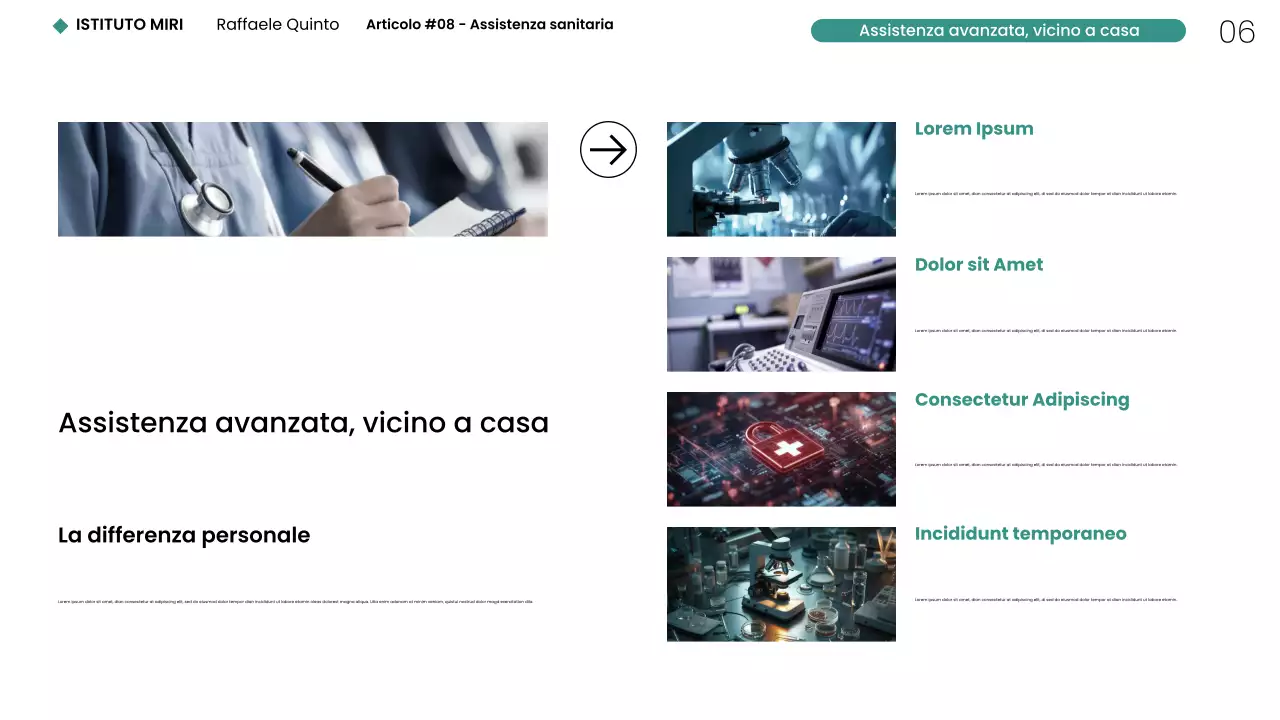 Presentazione web moderna e minimalista del settore sanitario di New York