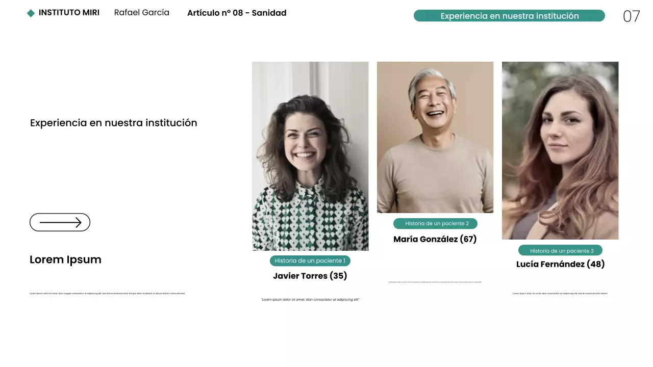 Presentación web de atención médica minimalista moderna en Nueva York