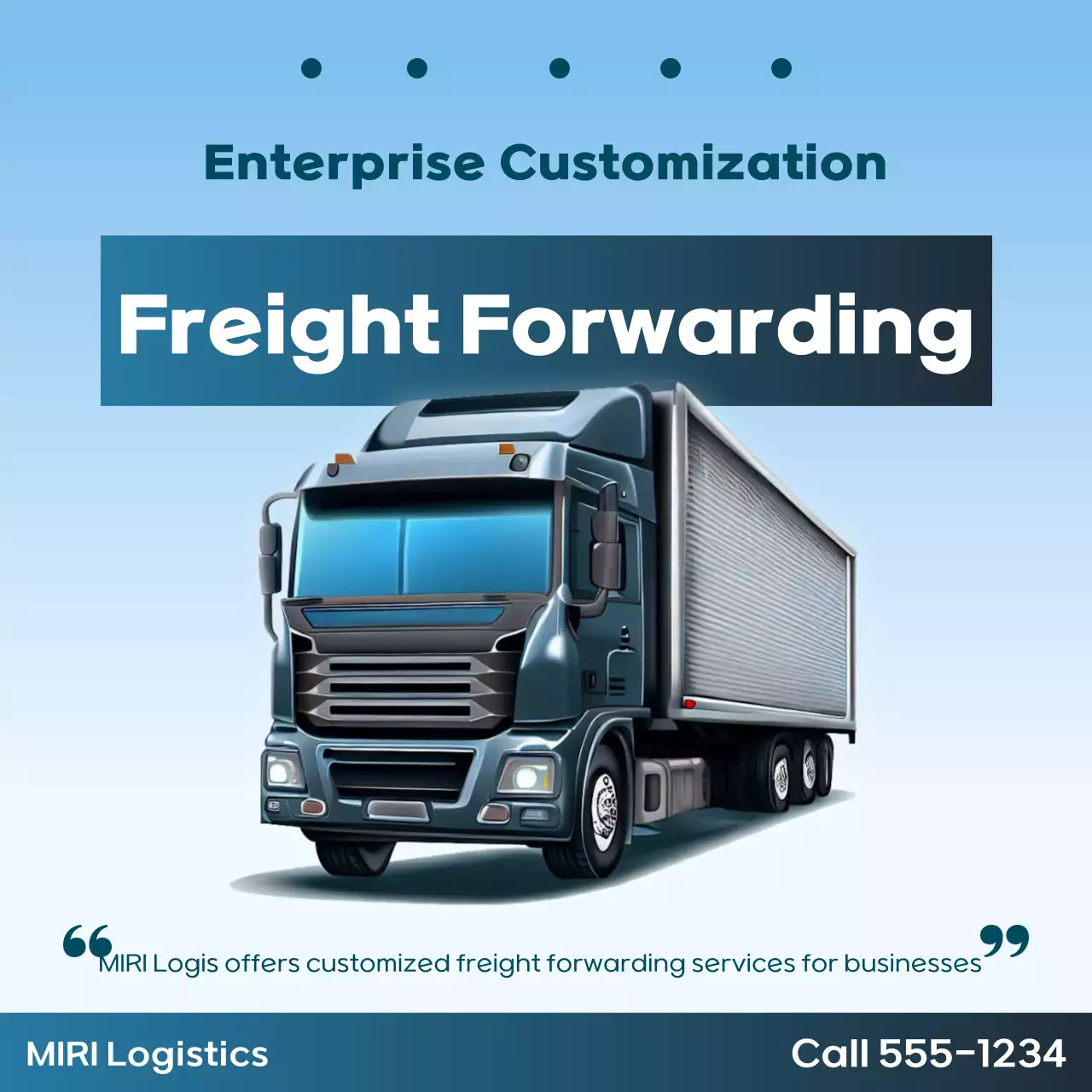 Sky Blue Modern Logistics Advertisement