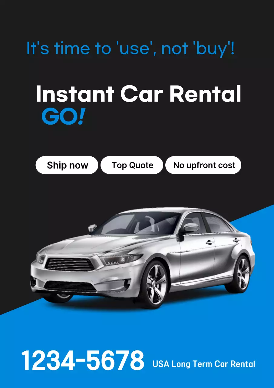 Xe cho thuê dài hạn màu đen và xanh sạch sẽ có sẵn để giao ngay