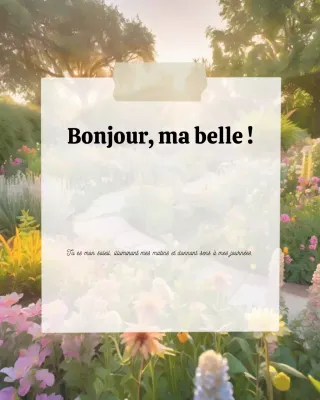 Carte de vœux matinale florale jaune (publication Instagram)