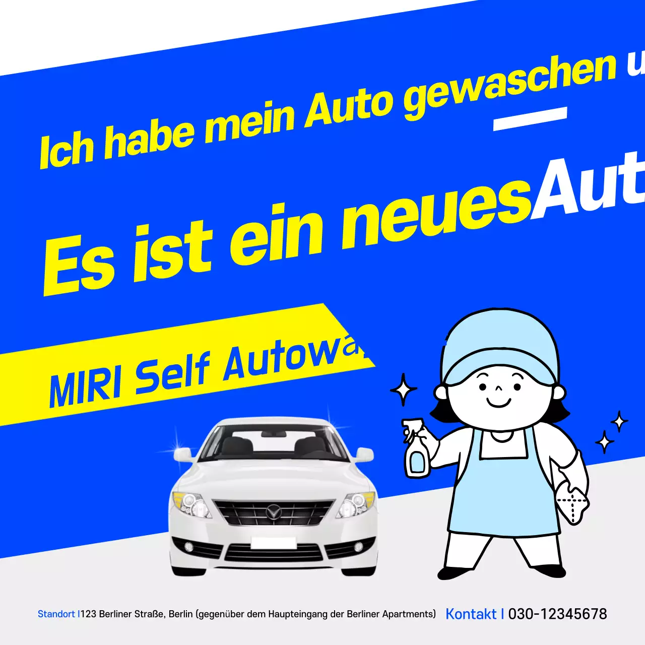 Blaue moderne Autowerbung