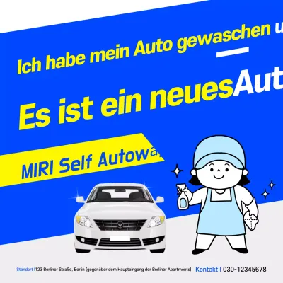 Blaue moderne Autowerbung