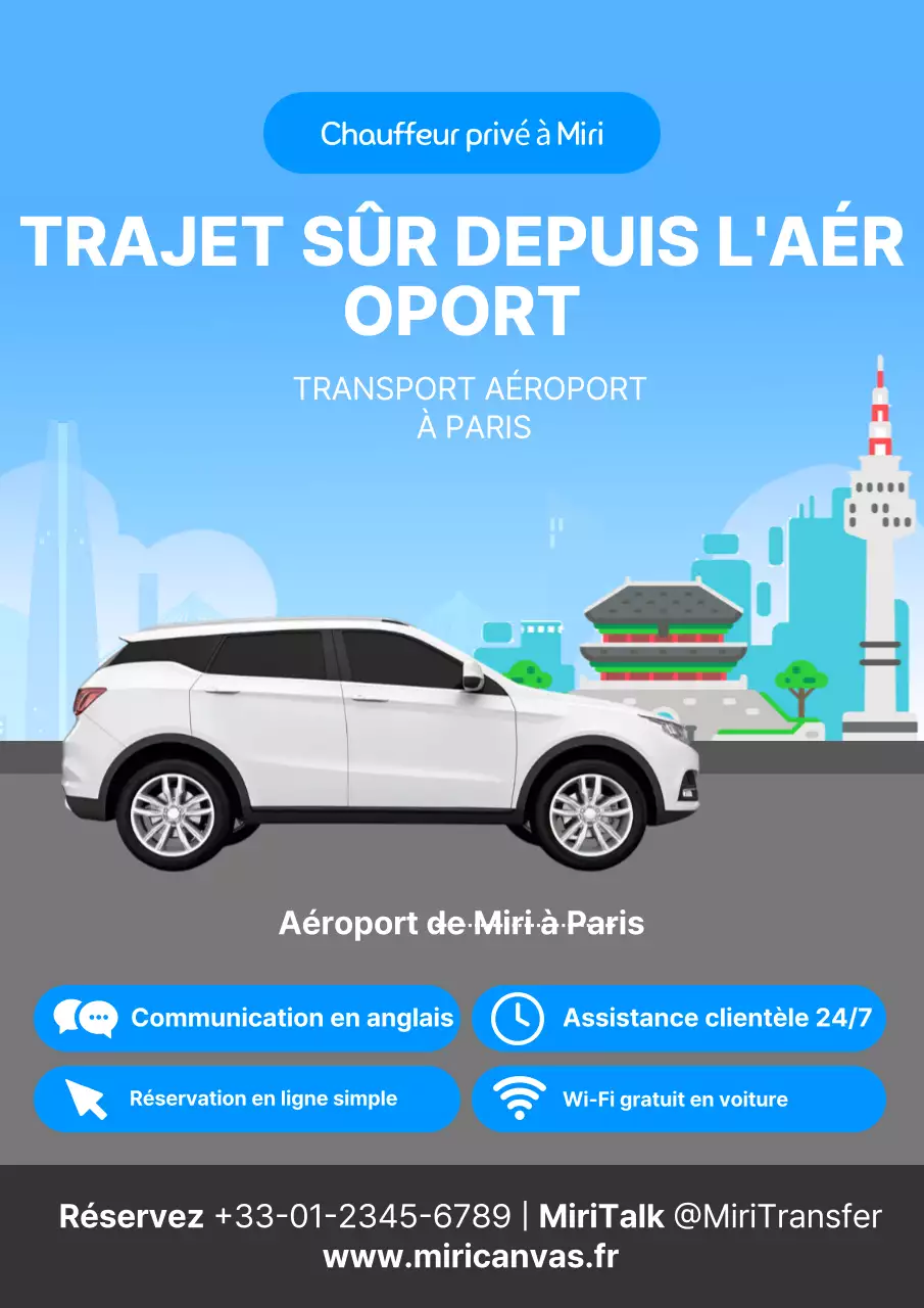 Publicité simple bleue et blanche pour accueillir les visiteurs étrangers à l'aéroport