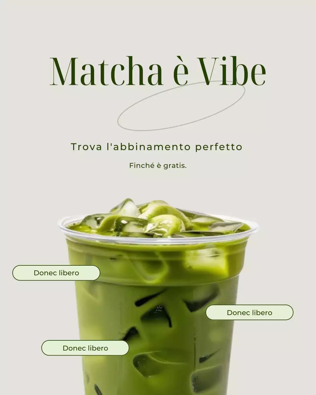 Post di Instagram promozionale della bevanda moderna Green Matcha