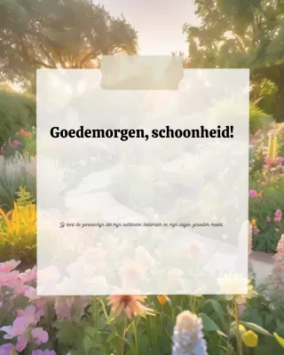 Gele bloemen ochtendgroetkaart Instagram-post