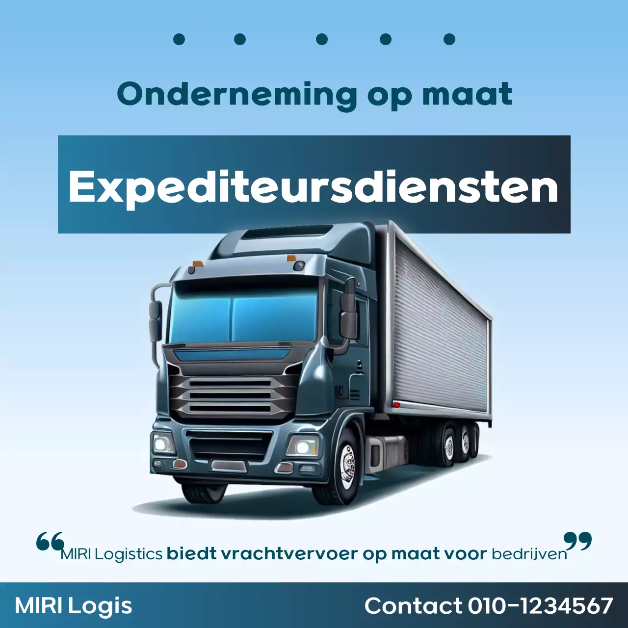 Hemelsblauwe moderne logistieke advertentie