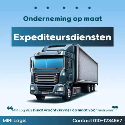 Hemelsblauwe moderne logistieke advertentie