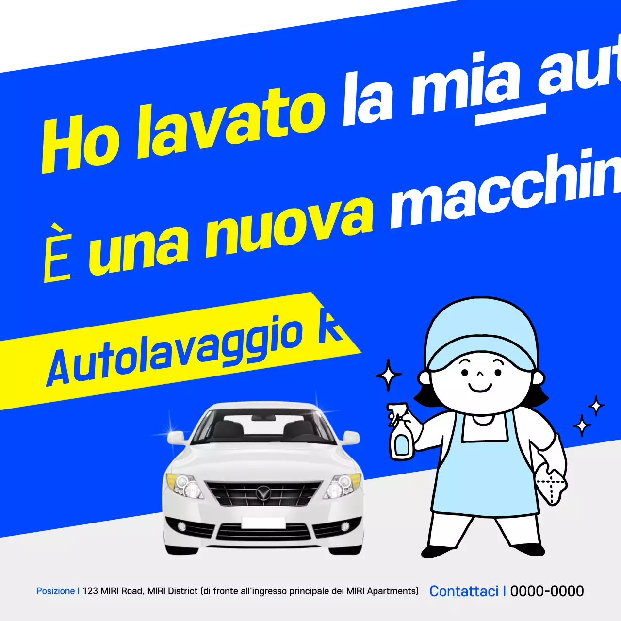 Pubblicità di auto moderna blu