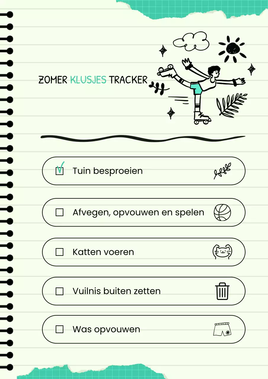 Poster met speelse zomerklusjesplanner