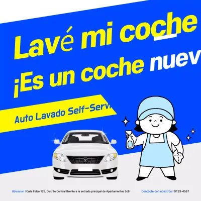 Anuncio de coche moderno azul