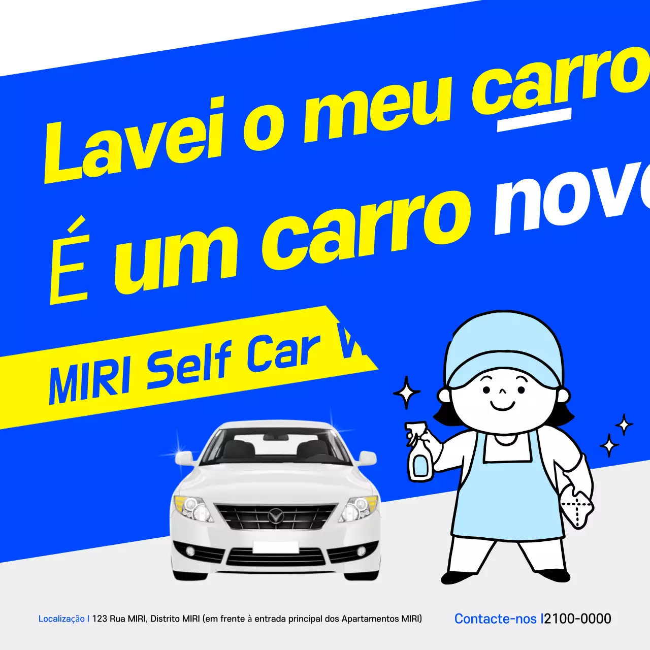 Anúncio de carro moderno azul