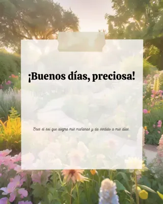 Tarjeta de felicitación matutina con flores amarillas. Publicación de Instagram.