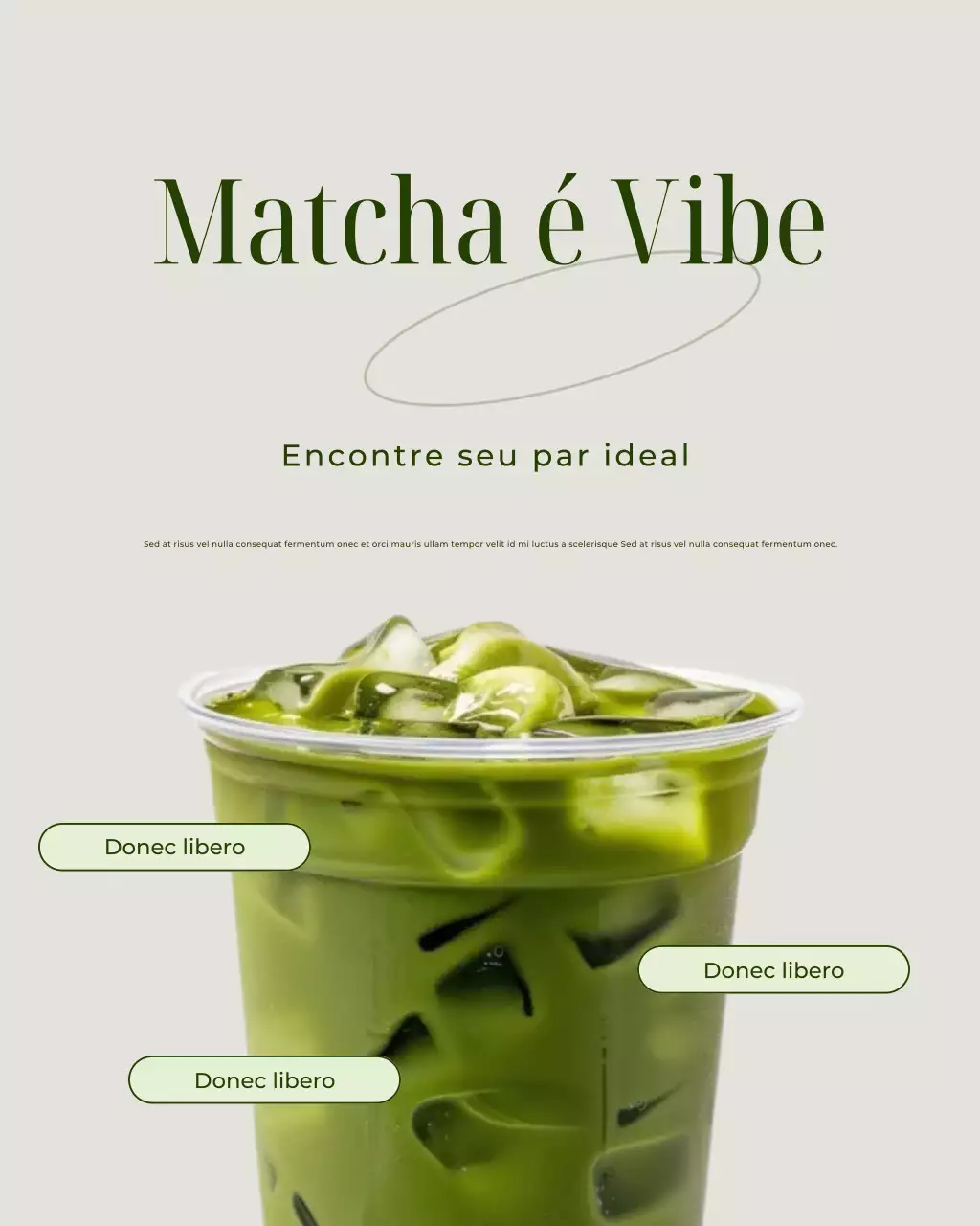 Postagem promocional do Instagram de Matcha para bebidas modernas verdes