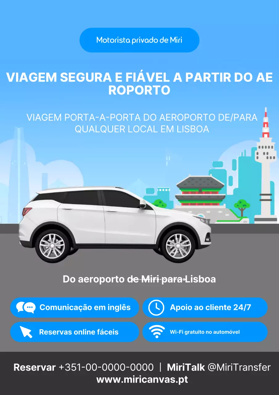 Anúncio simples de embarque para visitantes estrangeiros no aeroporto em azul e branco