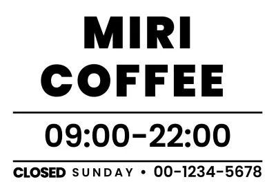 白黒 シンプル カフェ 営業時間