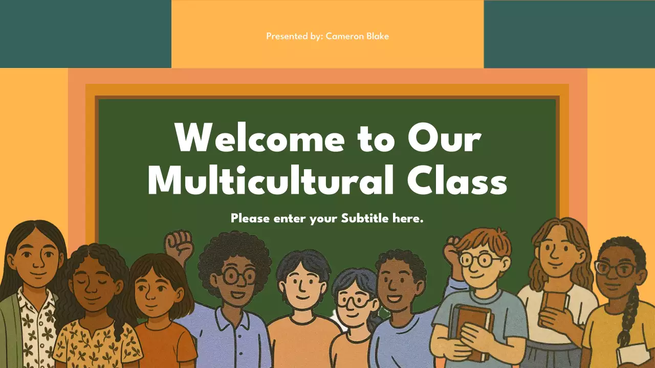 Orange Retro Multicultural Class Presentation