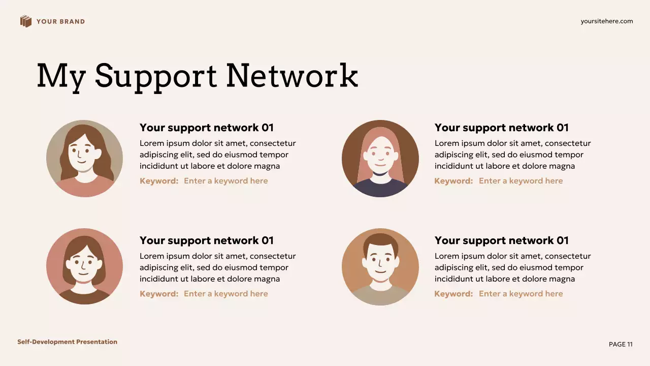 Beige and Brown Floral Self-Development Presentation