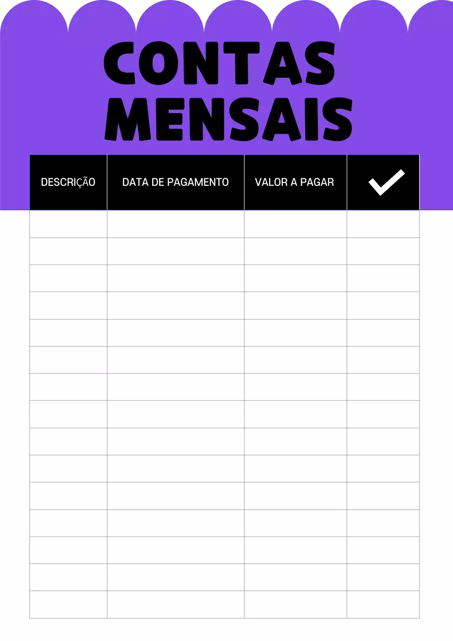 Pôster de planejador financeiro minimalista roxo