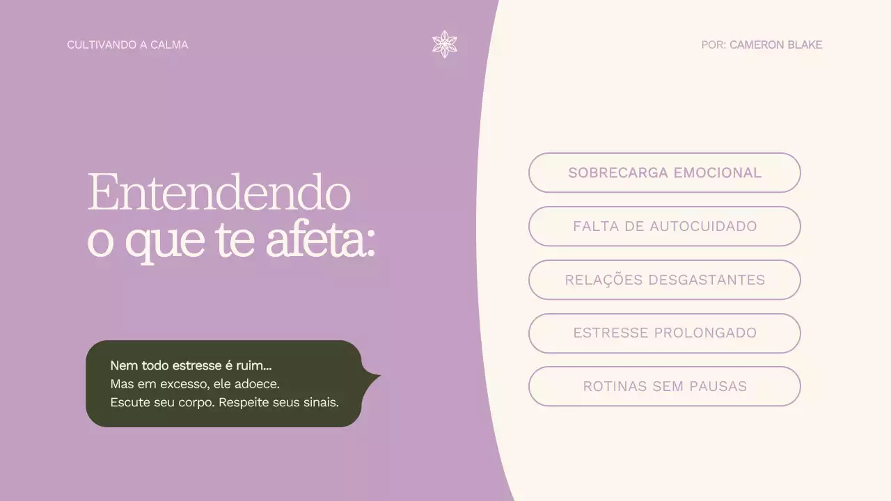 Apresentação do Guia de Bem-Estar Minimalista Roxo