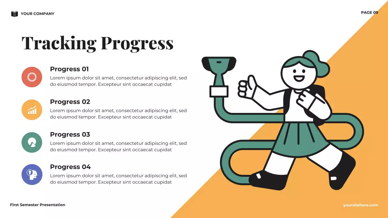 Navy Minimal University First Semester Vision Presentation