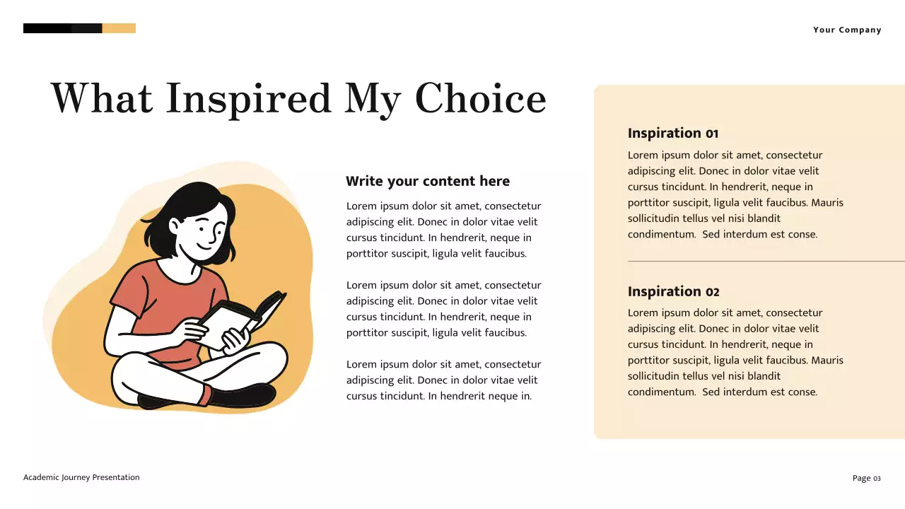 Yellow and Cream Minimalist Modern Academic Journey Presentation