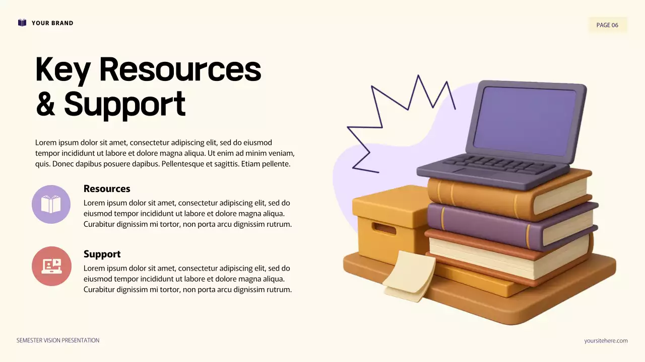 Purple and Orange 3D Illustration Personal Goals Presentation