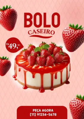 Cartaz promocional de sobremesas vermelhas clássicas