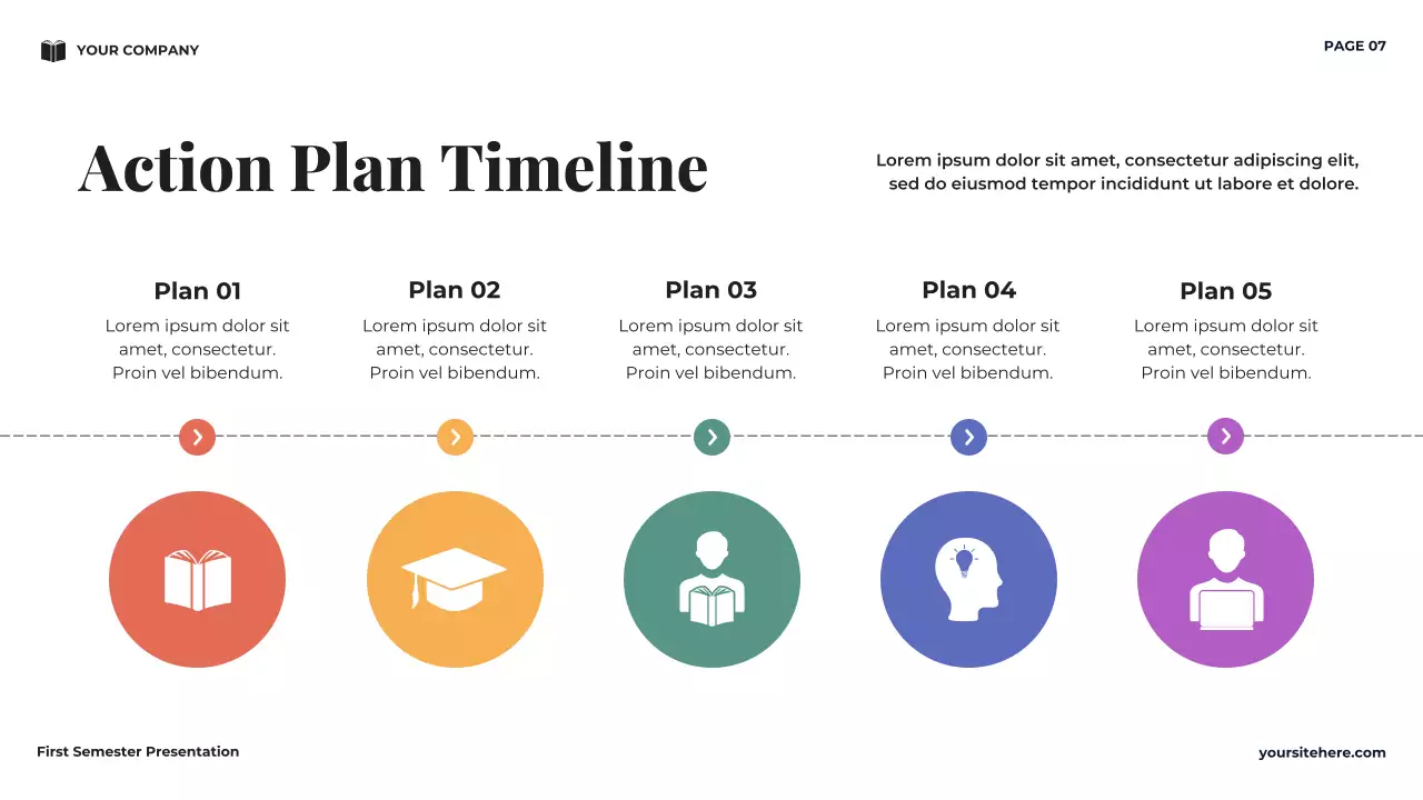 Navy Minimal University First Semester Vision Presentation