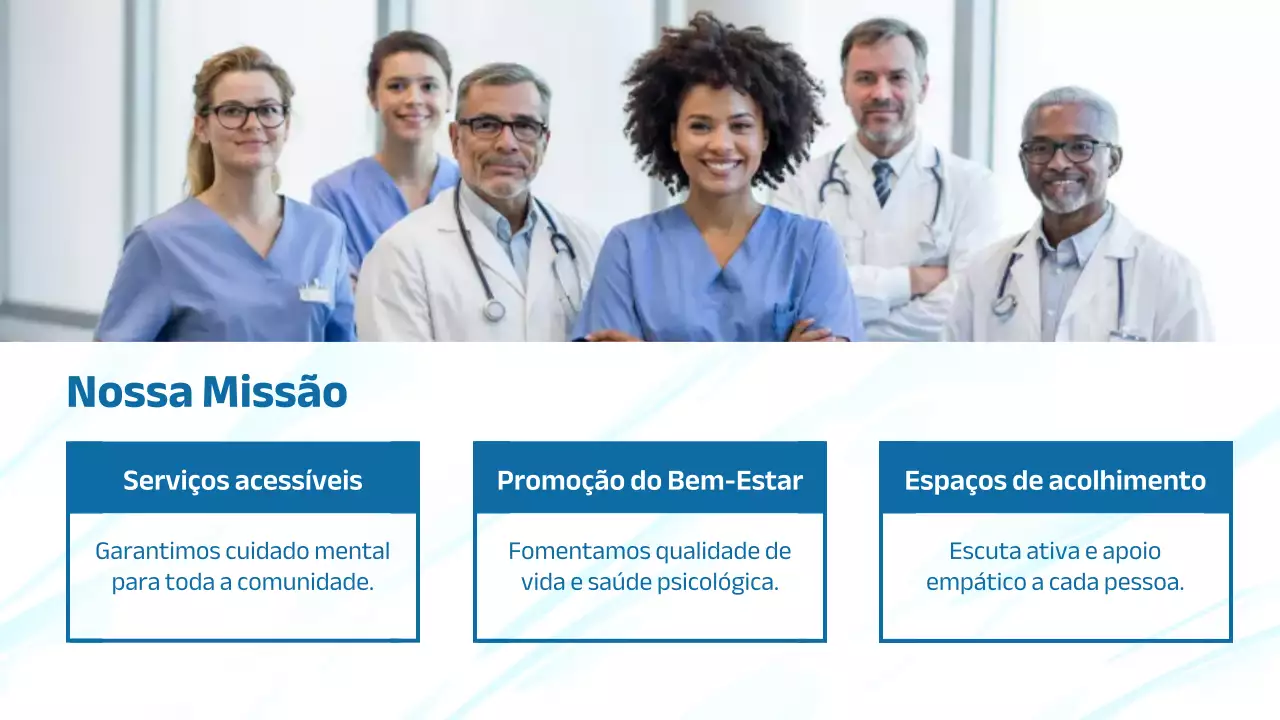 Apresentação do Anúncio de Saúde Mental Moderna Azul