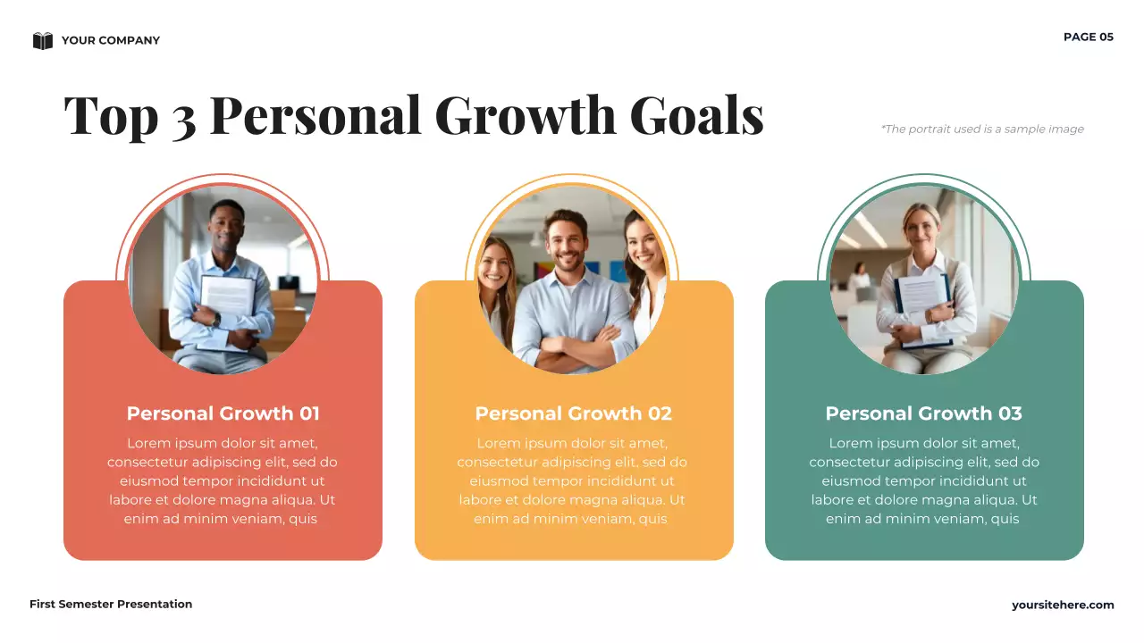 Navy Minimal University First Semester Vision Presentation