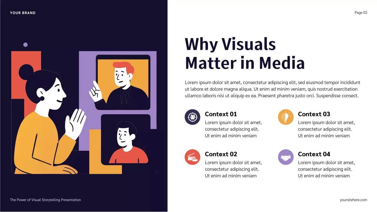 Blue Red and Orange Illustration Storytelling presentation