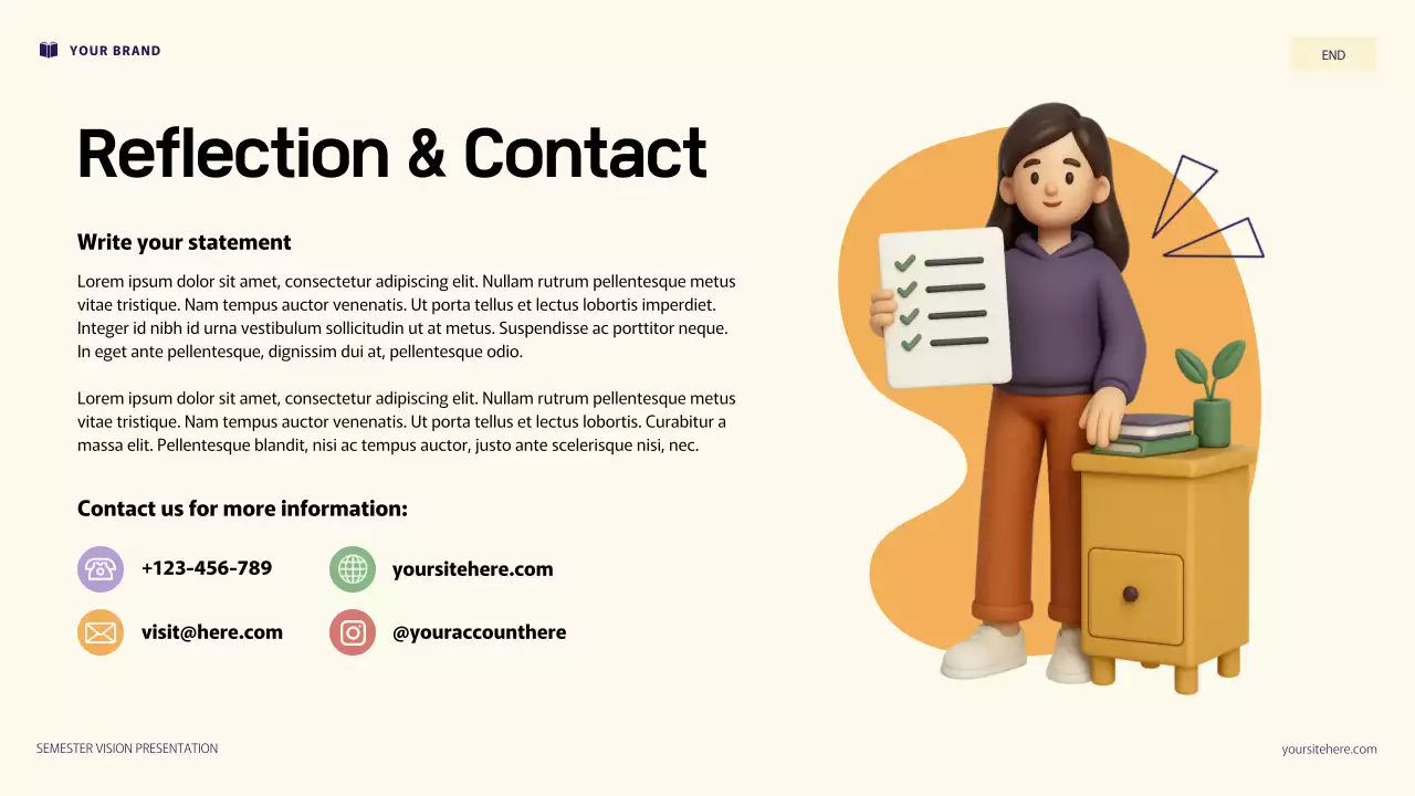 Purple and Orange 3D Illustration Personal Goals Presentation