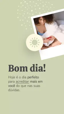 Postagem minimalista verde de bom dia no Instagram
